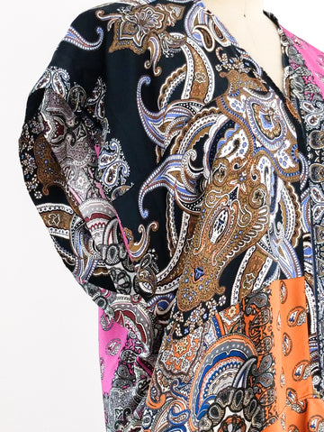 chinese dress ladies Chloe Scarf Print Silk Maxi Dress