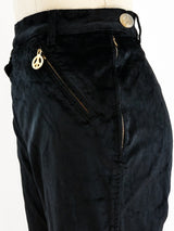 1990's Moschino Zippered Velvet Pants Bottom arcadeshops.com