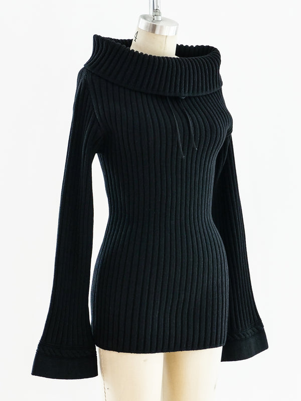 Alaia Black Turtleneck Sweater Top arcadeshops.com