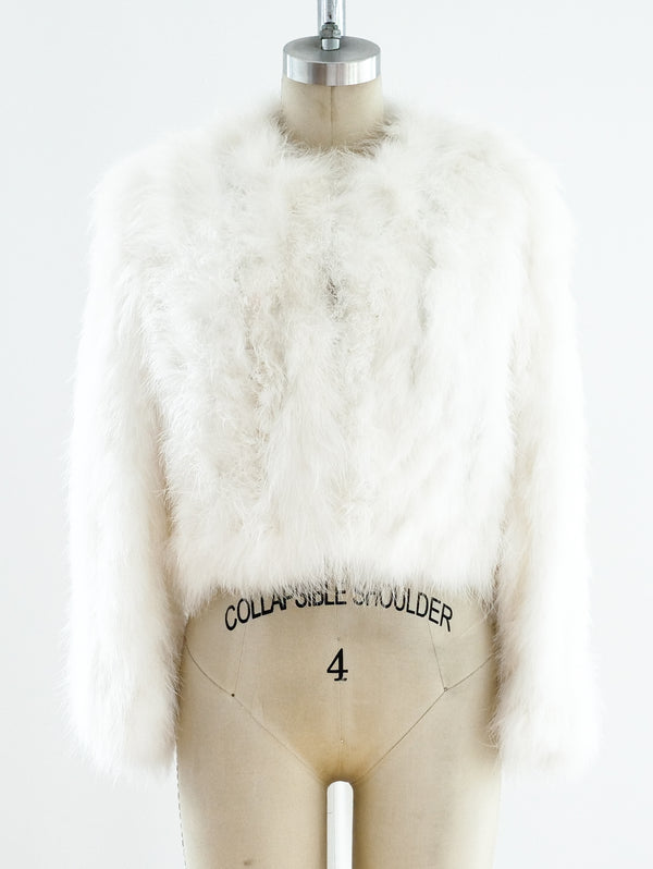 White Marabou Feather Jacket Jacket arcadeshops.com