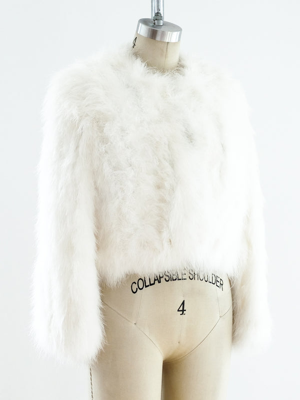 White Marabou Feather Jacket Jacket arcadeshops.com