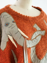 Elephant Applique Sweater Top arcadeshops.com