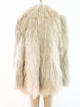 White Mongolian Lamb Fur Coat Jacket arcadeshops.com