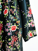 Floral Embroidered Silk Duster Jacket arcadeshops.com