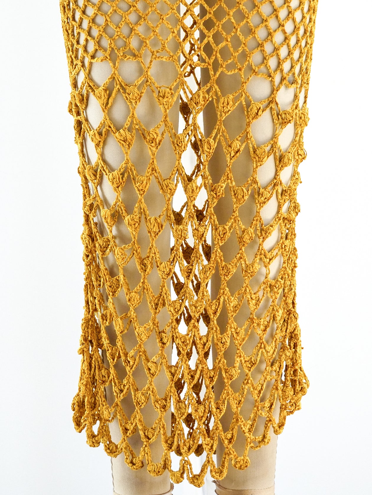Gold Chenille Crochet Maxi