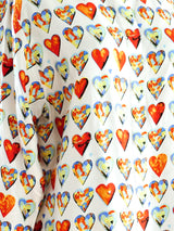 Gianni Versace Silk Heart Print Blouse Top arcadeshops.com