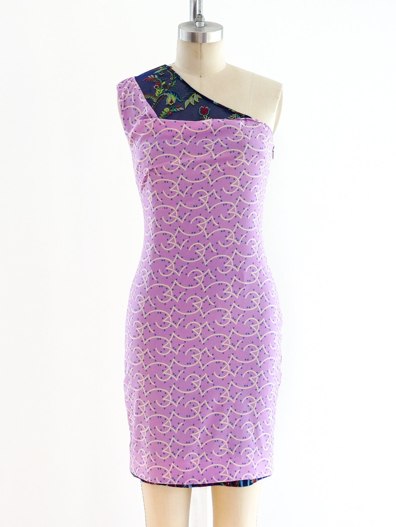 Gianni Versace One Shoulder Layered Dress