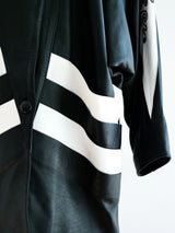 Black and White Longline Leather Jacket Jacket arcadeshops.com