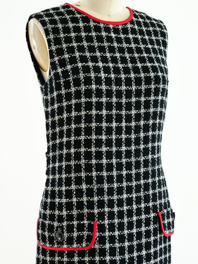 Gianni Versace Wool Tweed Dress Dress arcadeshops.com