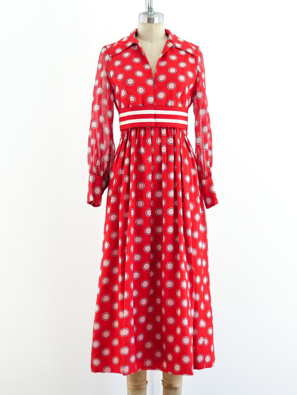 Mollie Parnis Dot Print Dress Dress arcadeshops.com