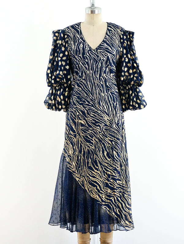 Judy Hornby Navy and Gold Dress Dress arcadeshops.com