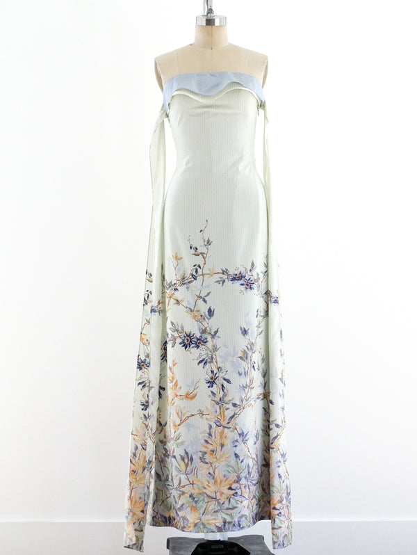 Chloe Floral Silk Evening Dress Dress arcadeshops.com