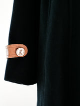 Roberta di Camerino Wool and Leather Coat Jacket arcadeshops.com