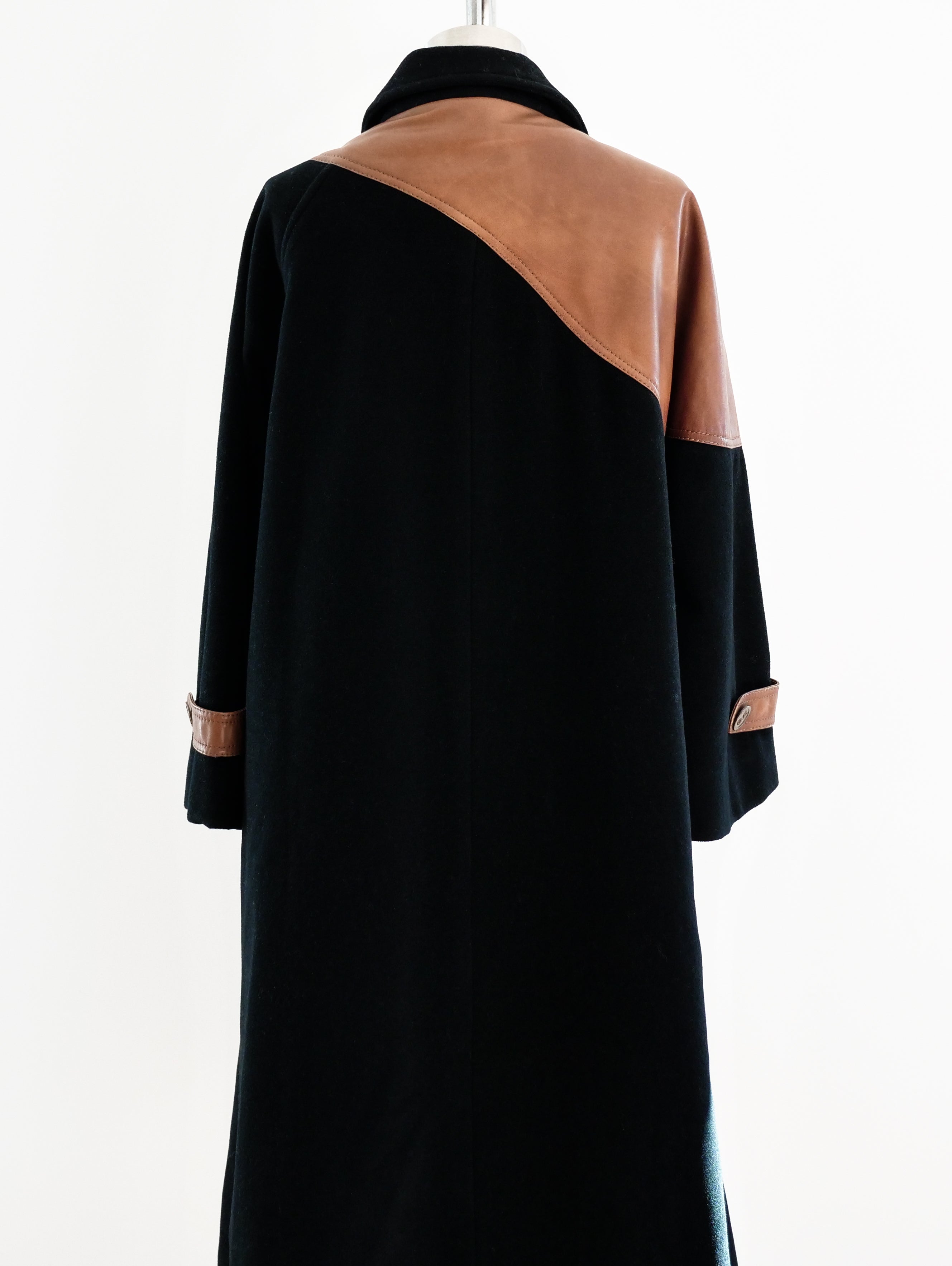 Roberta di Camerino Wool and Leather Coat