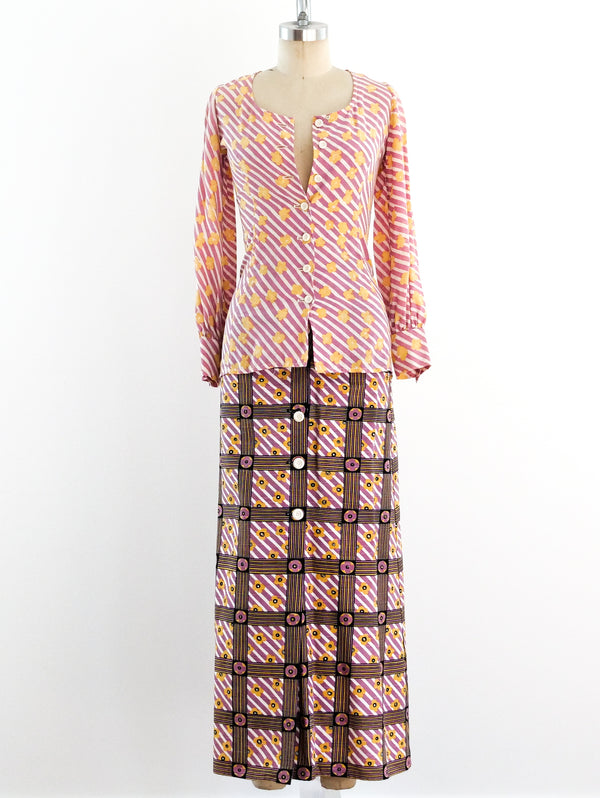 1960's Ungaro Mixed Print Ensemble Suit arcadeshops.com