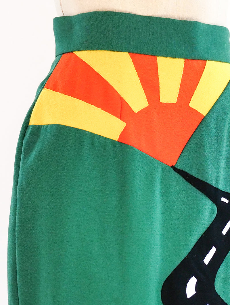 Moschino Sunset Motif Skirt Bottom arcadeshops.com