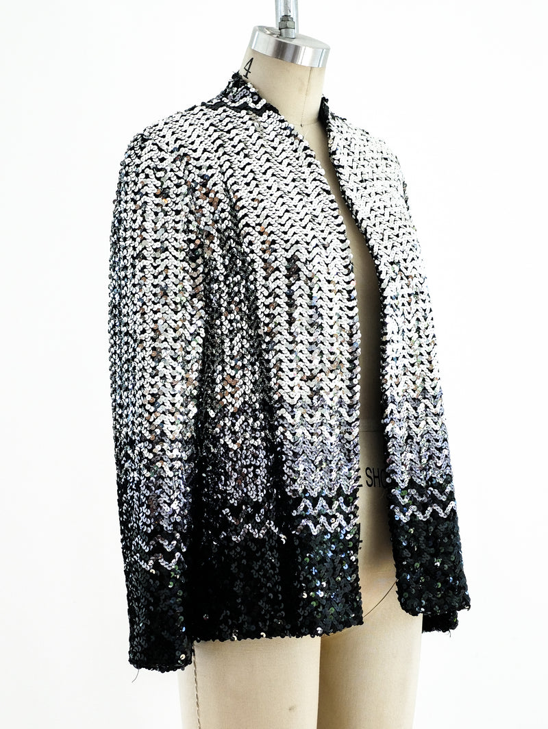 Ombre Silver Sequin Jacket Jacket arcadeshops.com