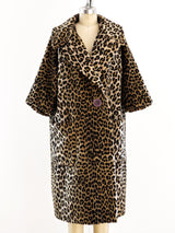 Faux Leopard Fur Swing Coat Jacket arcadeshops.com