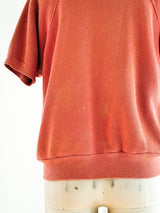 Paint Stained Coral Short Sleeve Sweatshirt T-shirt arcadeshops.com