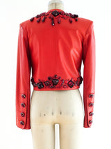Yves Saint Laurent Embellished Leather Jacket Jacket arcadeshops.com