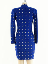 Studded Electric Blue Knit Dress Dress arcadeshops.com