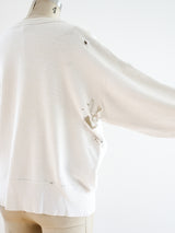 1950's Distressed White Sweatshirt T-shirt arcadeshops.com