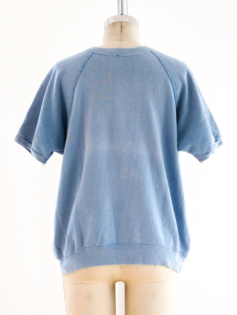Sky Blue Short Sleeve Sweatshirt T-shirt arcadeshops.com