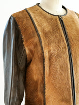 Leather and Pony Hair Jacket Jacket arcadeshops.com