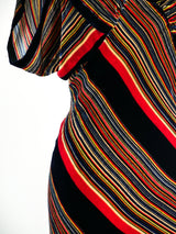 1930's Striped Velvet Bias Gown Dress arcadeshops.com