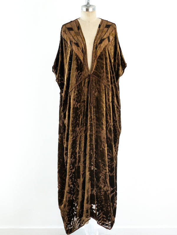 Thea Porter Devore Velvet Caftan Dress arcadeshops.com