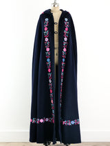 Wool Floral Embroidered Cape Jacket arcadeshops.com