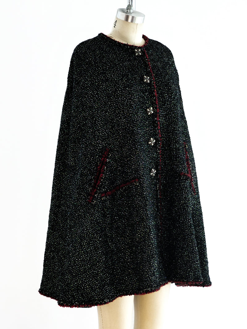 Chanel Metallic Tweed Cape Jacket arcadeshops.com