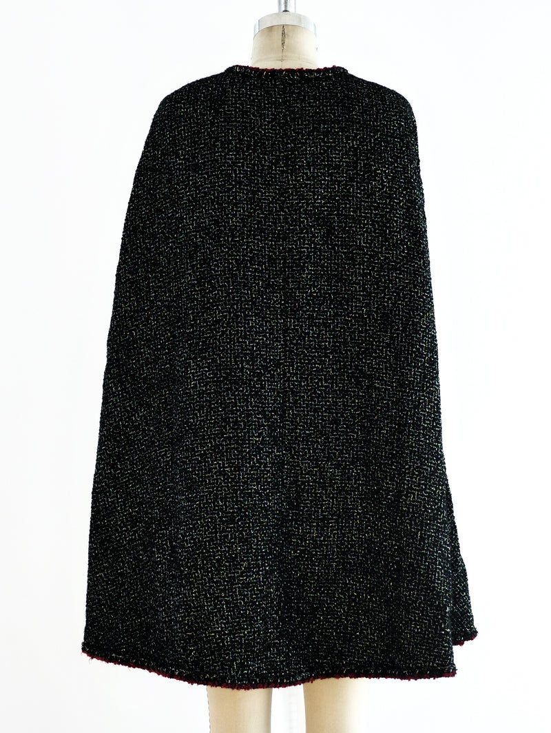 Chanel Metallic Tweed Cape Jacket arcadeshops.com