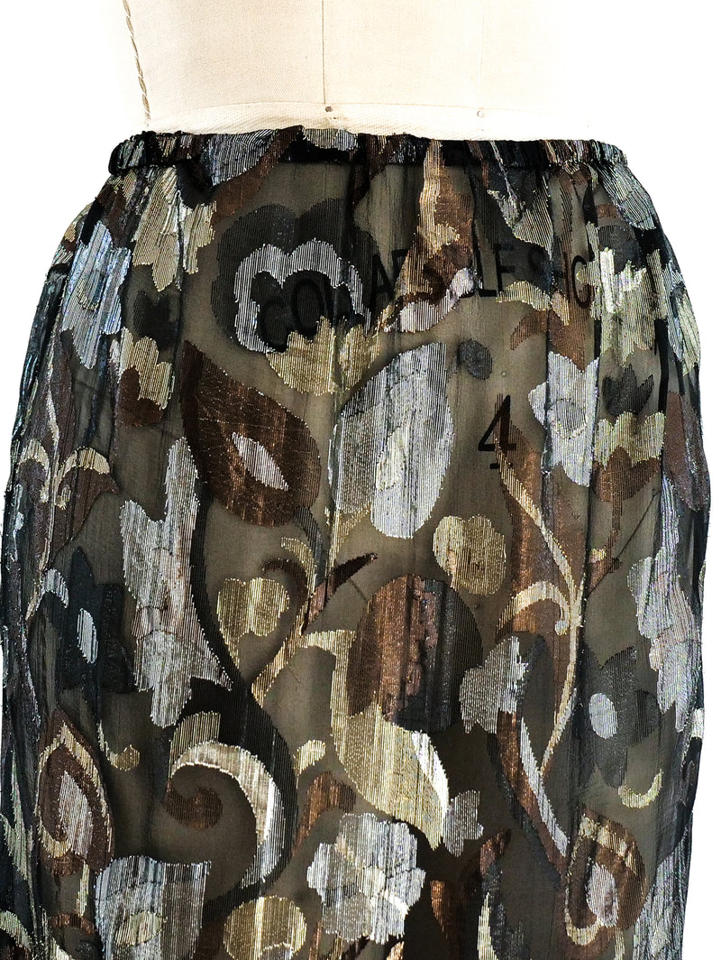 Yves Saint Laurent Sheer Floral Skirt Bottom arcadeshops.com
