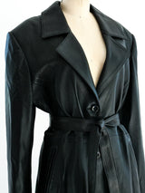 Gianni Versace Leather Overcoat Jacket arcadeshops.com