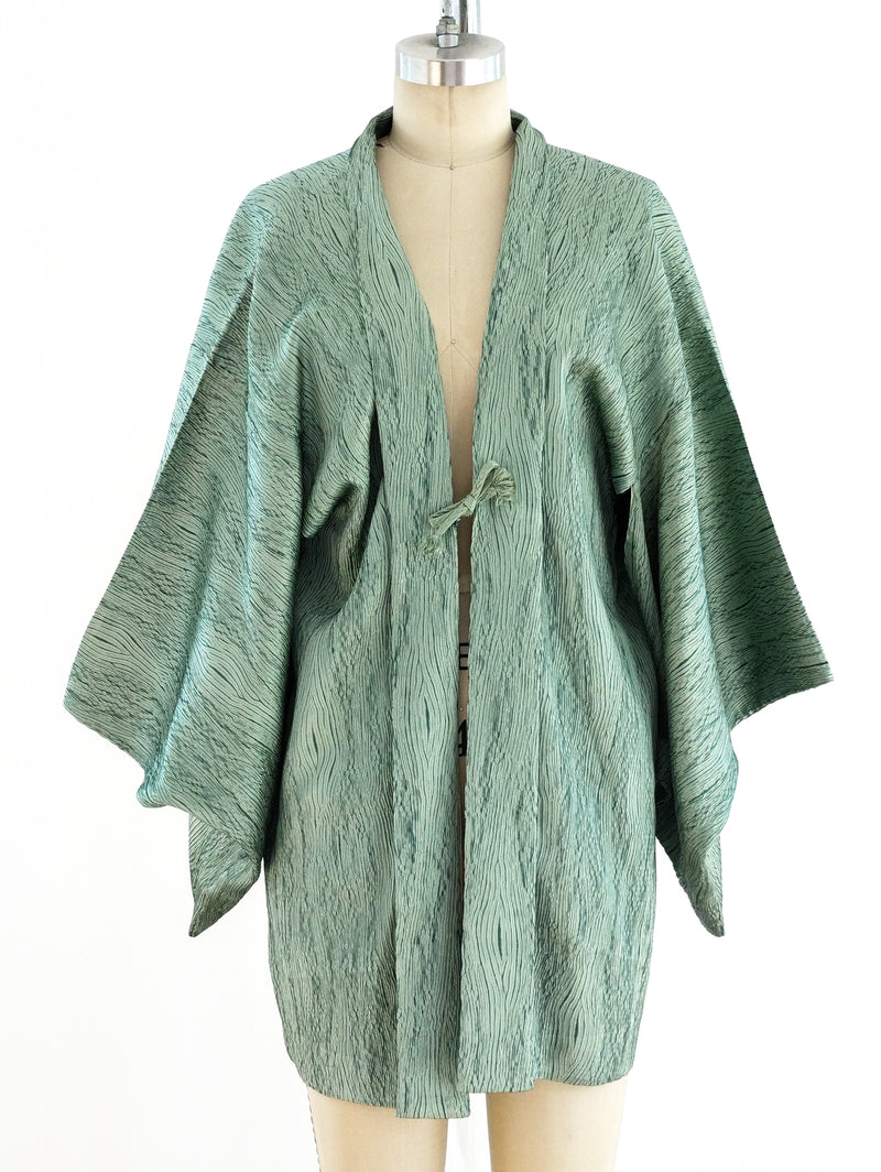 Sage Green Textured Kimono Jacket arcadeshops.com