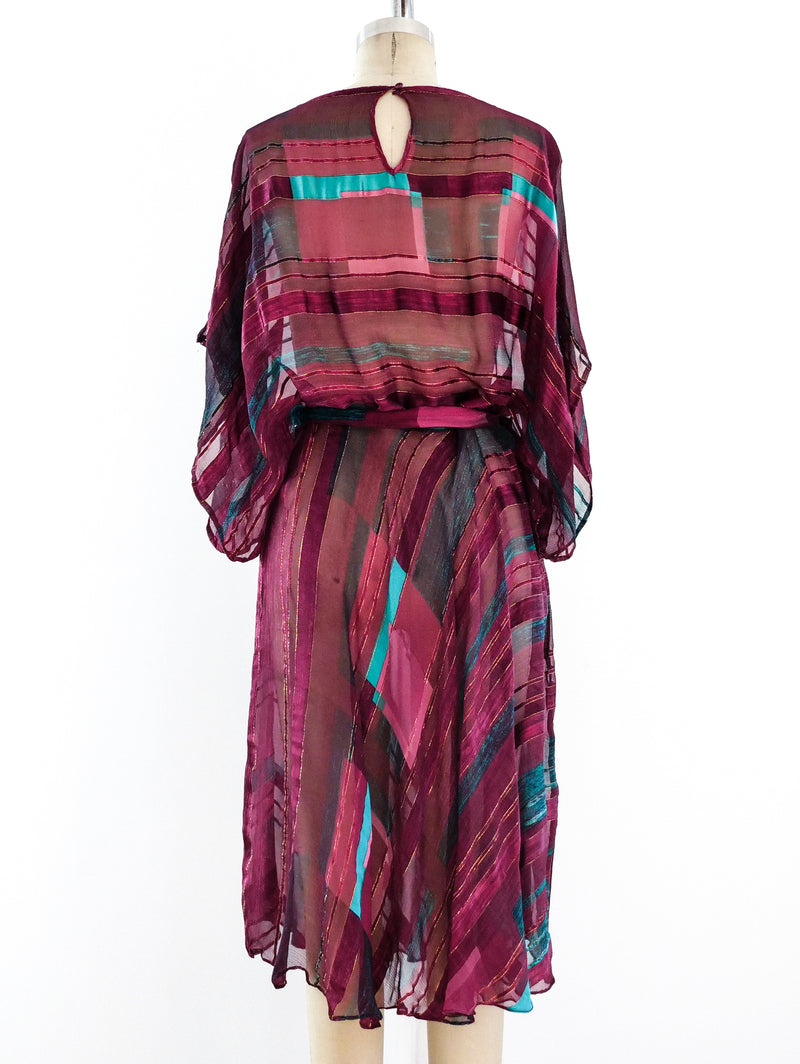 Jewel Tone Silk Chiffon Dress Dress arcadeshops.com
