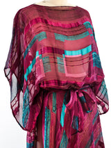 Jewel Tone Silk Chiffon Dress Dress arcadeshops.com