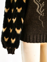 Faux Fur Sleeved Sweater Top arcadeshops.com