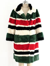 Striped Sheared Beaver Fur Coat Jacket arcadeshops.com