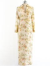Sequined Floral Column Gown Dress arcadeshops.com