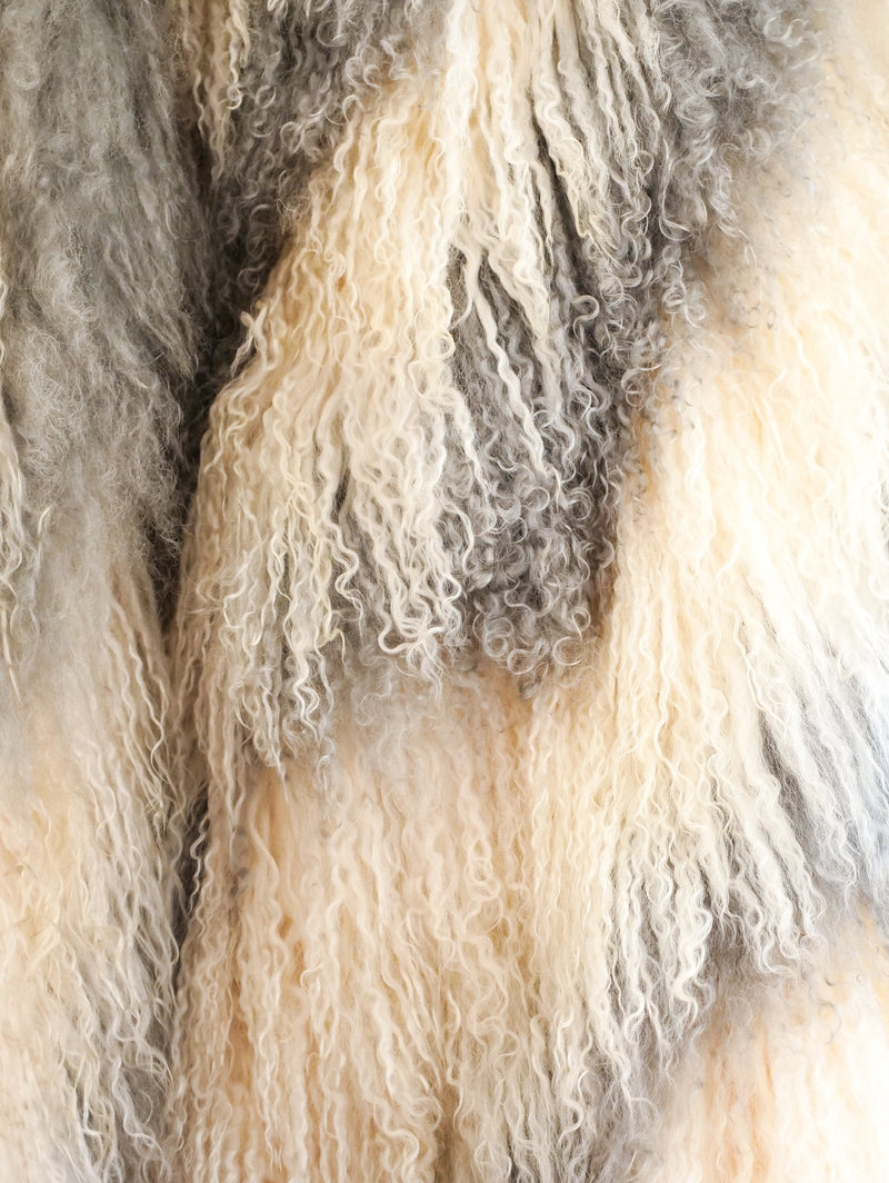 Striped Mongolian Lamb Fur Jacket Jacket arcadeshops.com