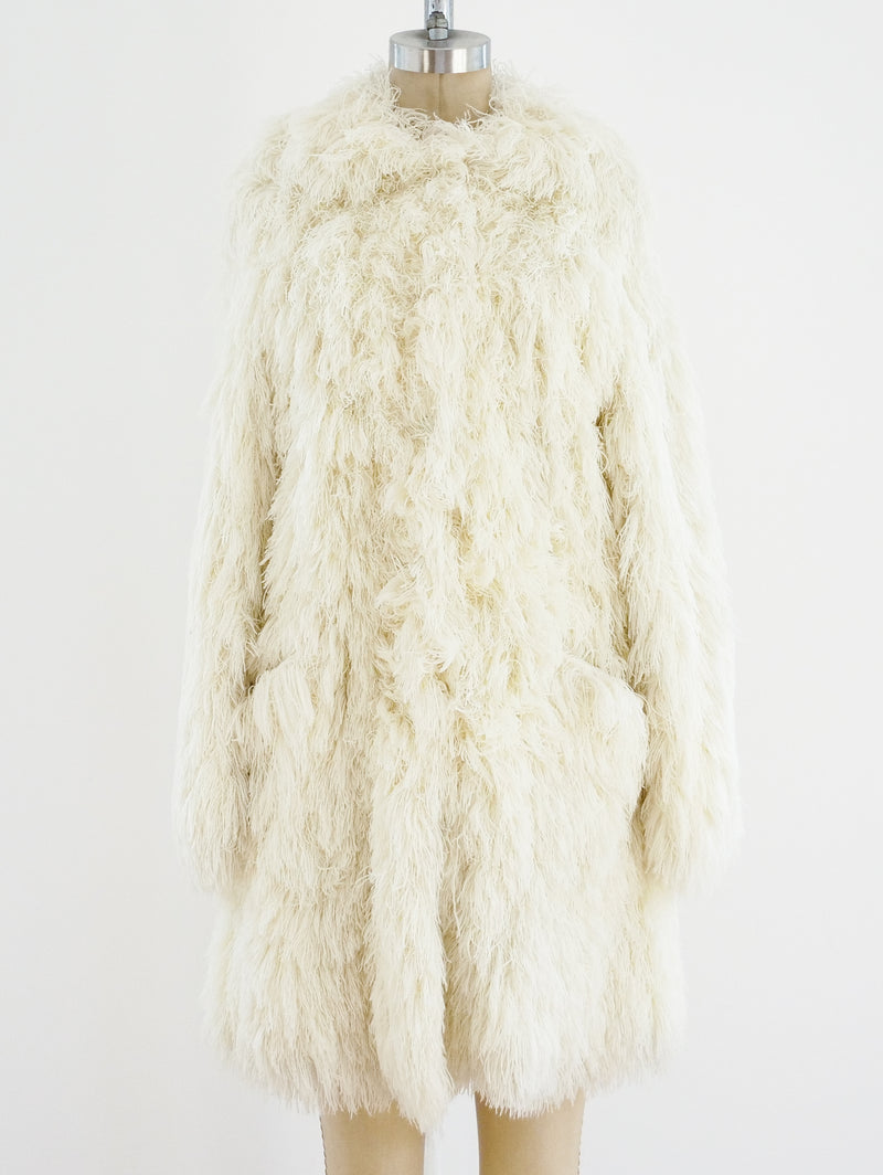 Ivory Yarn Shag Jacket Jacket arcadeshops.com