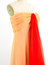 Bill Blass Tonal Strapless Gown Dress arcadeshops.com