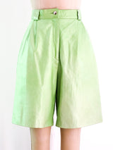 Lime Green Leather Shorts Bottom arcadeshops.com