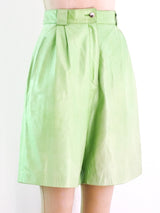 Lime Green Leather Shorts Bottom arcadeshops.com