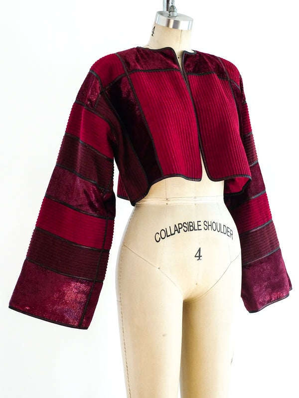Geoffrey Beene Cropped Patchwork Jacket Jacket arcadeshops.com