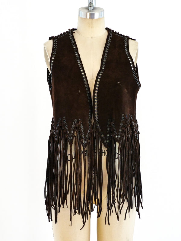 Fringed Suede Vest Jacket arcadeshops.com