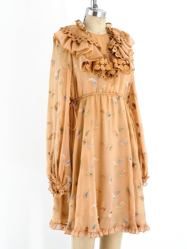 Chloe Ruffled Paisley Dress Dress arcadeshops.com
