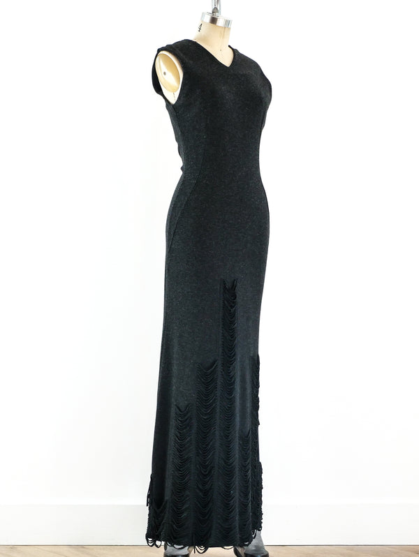 Jean Paul Gauliter Shredded Sleeveless Gown Dress arcadeshops.com